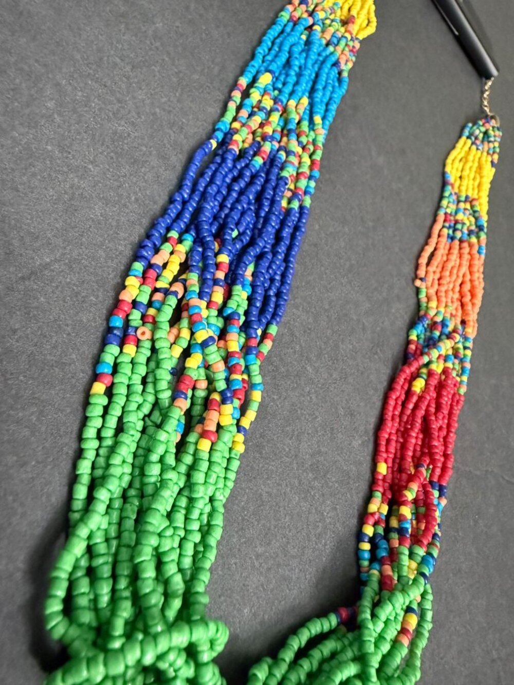 NWT nOir Multi-Strand ColorfulSeed Beaded Necklace Boho Tropical Colorful Native - Picture 8 of 9